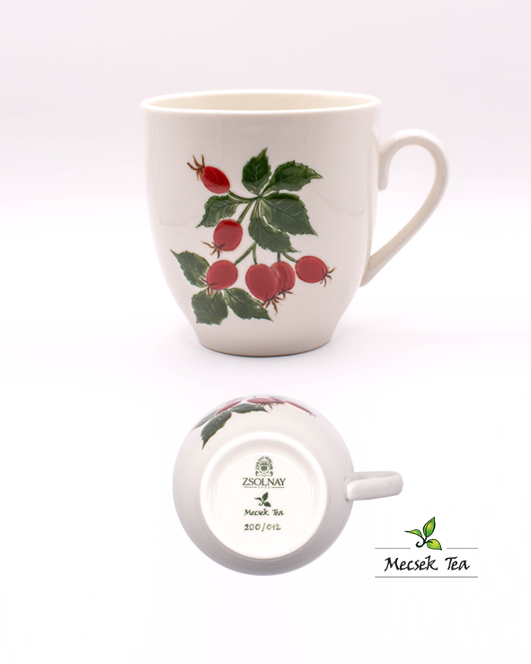 Zsolnay - Mecsek Reggeliző bögre csipkebogyó dekorral