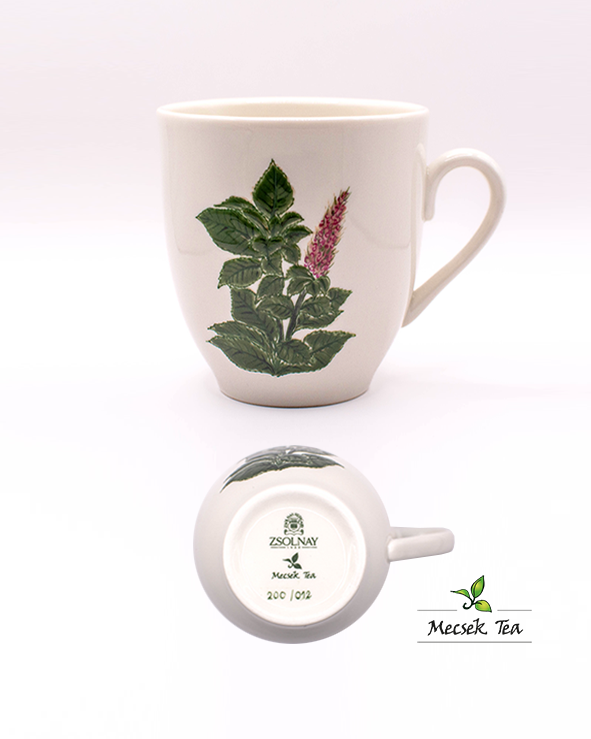 Zsolnay  - Mecsek Reggeliző bögre borsmenta dekorral