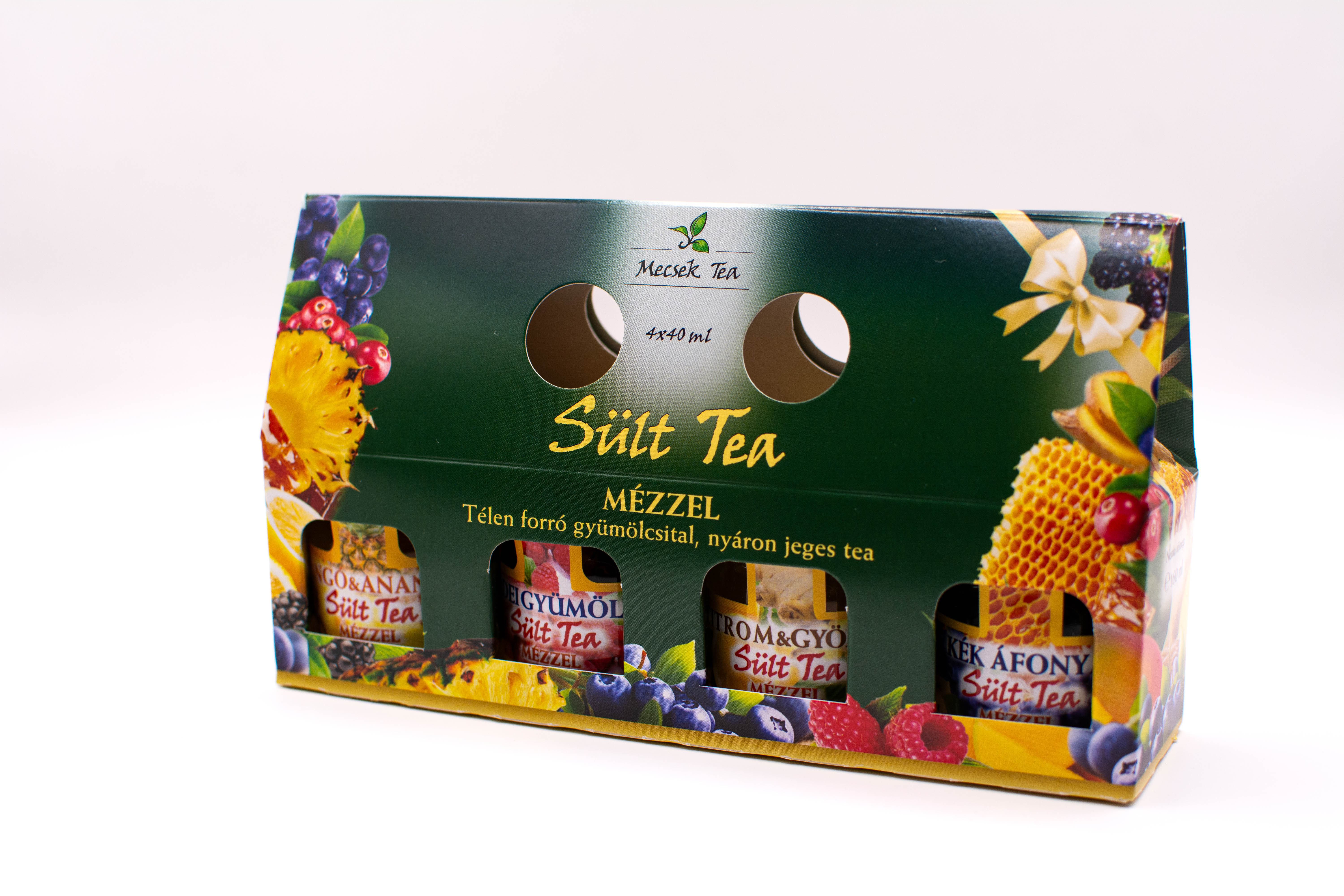 Sült Tea díszdoboz - Zöld (Mangó & Ananász, Erdei gyümölcs, Citrom & gyömbér,  Kék áfonya)
